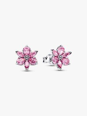 Pandora Herbarium Sparkling Pink Flower Stud Earrings